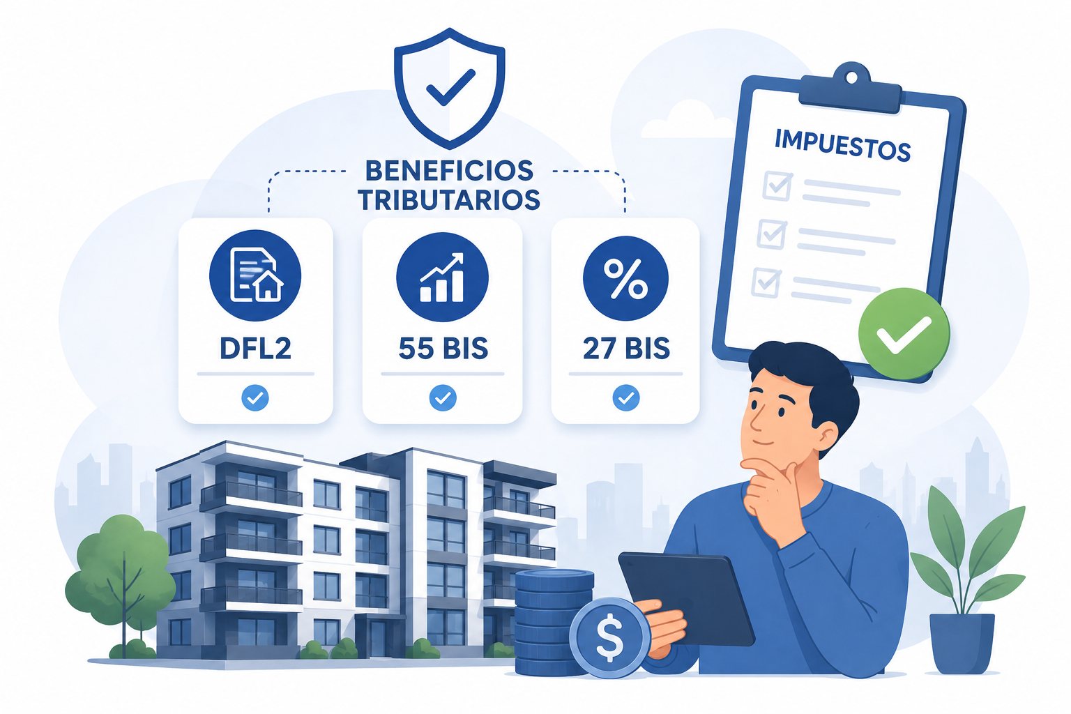 DFL2, 55 bis y 27 bis: beneficios tributarios de invertir en propiedades